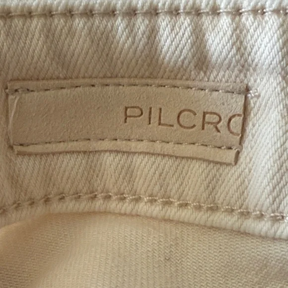 Anthropologie Pilcro Cream Button Fly High Rise Distressed Jean Shorts Waist 29 - Picture 2 of 13